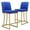Navy Blue, variant on Magshion PU Leather Counter Bar Stools with Back, Metal Frame Armless Chairs set of 2, for Kitchen, Dining, Navy Blue