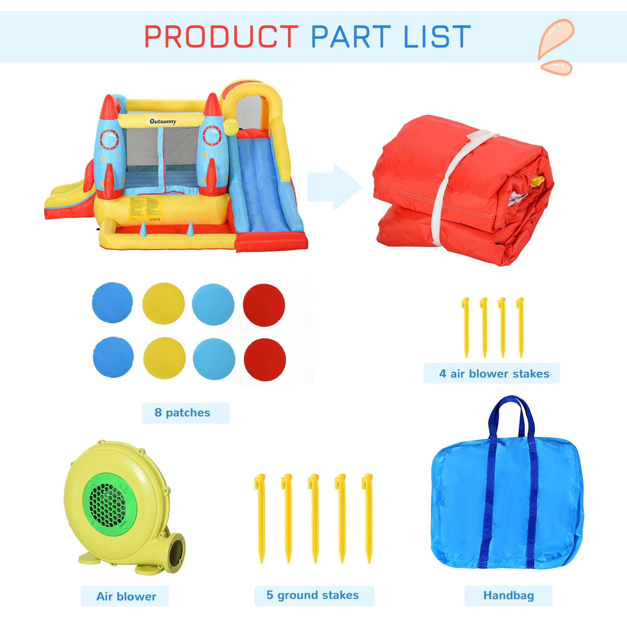 Large Inflatable Bounce House 4-in-1 Bouncy Castle with Dual Slides Climbing Wall Trampoline and Water Pool for Endless Fun