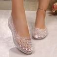 thumbnail image 5 of Fiaer Jelly Mesh on Ballet Flats for Women Clear Jelly Sandals Loafers Breathable Comfortable Walking Causal Lightweight Vacation Footwear White 8.5, 5 of 8