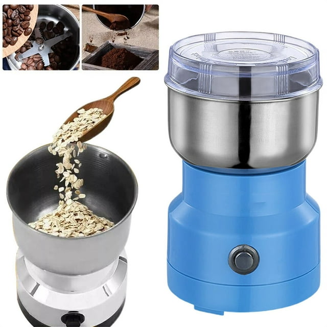TASTAN Stainless Steel Grain & Coffee Grinder - 150W Electric Mill for Superfine Powder, Compact Kitchen Countertop Solution, Light blue