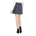 thumbnail image 2 of MAISON JULES Womens Navy Zippered Speckle Mini A-Line Skirt 10, 2 of 4
