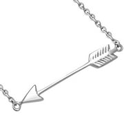 925 Sterling Silver Classic Love Arrow Horizontal Womens Pendant Necklace