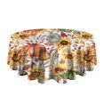 thumbnail image 5 of Fall Pumpkins Sunflowers Pattern Round Tablecloth 60" X 60",Wrinkle Wipeable Table Cloth for Kitchen Dining Room Picnic Patio Party, 5 of 6