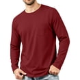 thumbnail image 2 of Mens Fall Winter Long Sleeve Tops Chest Pocket Loose Fit, 2 of 8