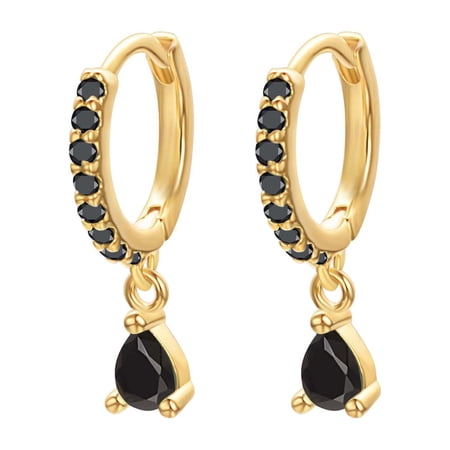 Vissen Cubic Zirconia Earrings For Women Dangle Huggie Hoop Earrings Gold Plated Hypoallergenic Dangle Jewellery