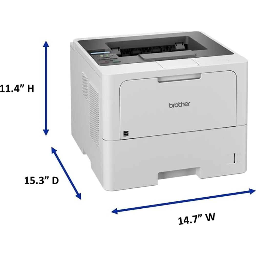 Brother HLL6210DW Monochrome Laser Printer Business with Large Paper Capacity, 50 PPM Duplex Printing, Ethernet and Mobile Printing with 6ft USB Printer Cable and Print Like a Pro Guide Bundle