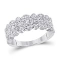 thumbnail image 2 of 14kt White Gold Womens Round Diamond 3-Row Fashion Ring 3/4 Cttw, 2 of 4