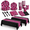 Pink Black, variant on 162 Piece Pink Black Leopard Print Disposable Party Tableware Set