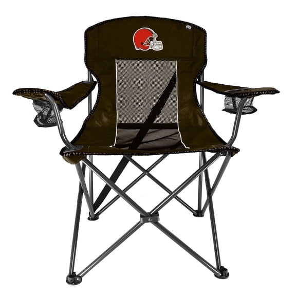 EQUIP Equip Tailback Chairs Cleveland Browns Lightweight Camping Chairs with 2 Oversized Mesh Cupholders, Brown Solid Print