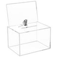 thumbnail image 3 of Acrylic Donation Box with Lock Clear Ballot Box with Sign Holder Portable Suggestion Box, 3 of 6