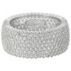 Micropave CZ Sterling Silver Wide Eternity Band Ring, Available in 7 Sizes