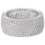 PORI JEWELERS Women's Sterling Silver Micropavé CZ Eternity Ring – Sizes 5–11