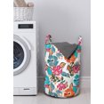 thumbnail image 3 of Exotic Laundry Bag, Tropical Lotus Water Lily Hibiscus Blooms and Leaves Paradise Buds Botany Print, Hamper Basket with Handles Drawstring Closure for Laundromats, 13" x 19", Multicolor, by Ambesonne, 3 of 4