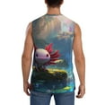thumbnail image 4 of Balery Pond Cute Axolotl Camisetas sin mangas para hombre, absorbe la humedad y protege contra el mal olor.-Small, 4 of 7