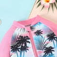 thumbnail image 6 of Girls Swimsuit Tropical Rash Guard Girls Long Sleeve Swimsuit with Tropical Print Sun Protective Swimwear Quick-Dry Beach Outfits for Toddlers, 6 of 9