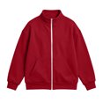 thumbnail image 6 of Cethrio Boys Full Zip Sweatshirts, Fleece-lined Casual Long Sleeve Stand Collar Fall Jackets with Pockets Size 9-10 Years Wine, 6 of 7