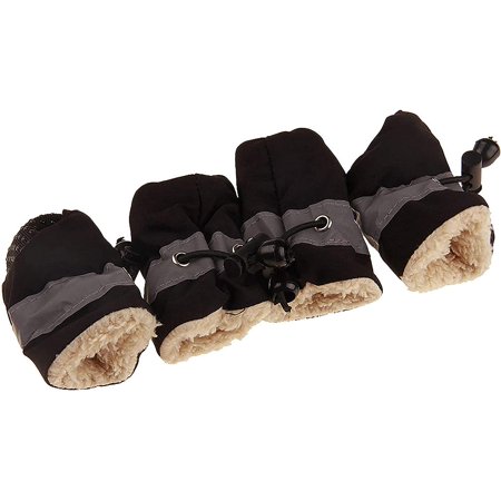 Anti Slip Dog Socks Shoes Adjustable Drawstring Boot Paw Protectors for Small Medium Pets Cats Black/Thick 3X-Large