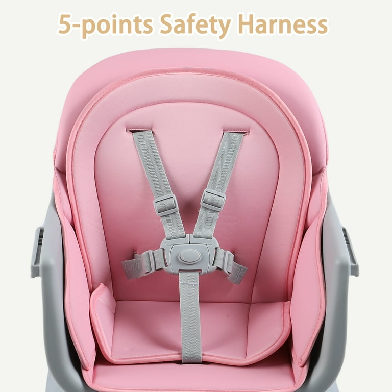 AILEEKISS 8 in 1 Baby High Chair, Pink Feeding Booster AILEEKISS 8 in 1 Baby High Chair, Pink Feeding Booster