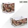 thumbnail image 3 of WOBOGO Colorful Vintage Floral Patterns Storage Basket Foldable Easy to Clean Durable with Hollow Support Plate with Handle 15.75×10.63×6.96 in, 3 of 8