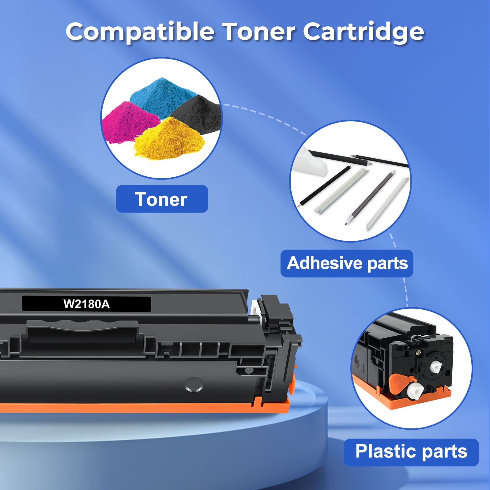218A Toner Cartridges No-Chip 4 Pack 3301fdw Compatible for 218A W2180A 218X W2180X Color Laserjet Pro MFP 3301fdw Pro 3201dw MFP 3301cdw MFP 3301sdw Printer Ink Black Cyan Yellow Magenta