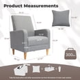 thumbnail image 2 of AFO Mid-Century Modern Fabric Upholstered Accent Chair with Removable Pillow for Living Room, Bedroom, Apartment, Light Grey, 2 of 6