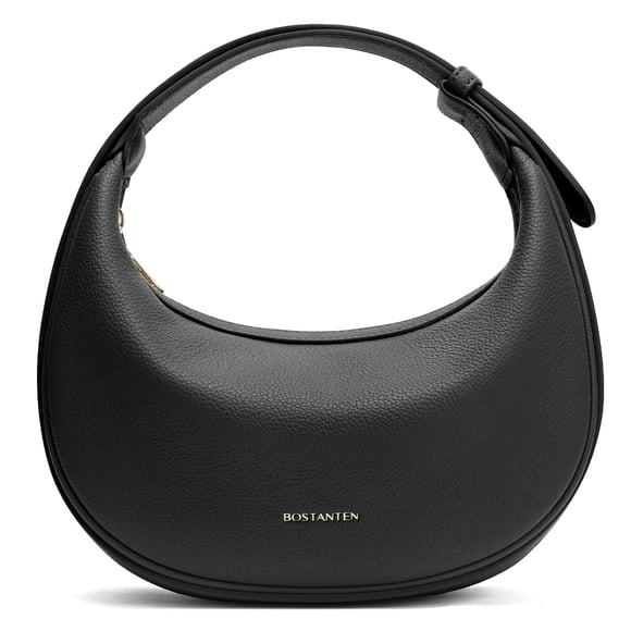 Bolso de hombro BOSTANTEN Crescent de cuero vegano negro para mujer