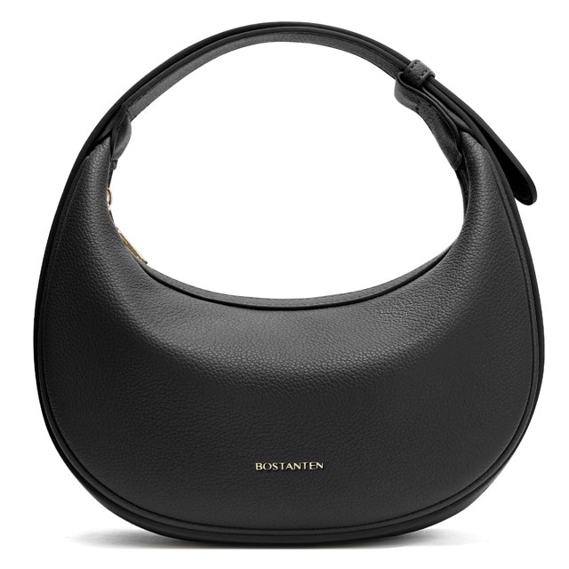 Bolso de hombro BOSTANTEN Crescent de cuero vegano negro para mujer