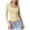 Beige, variant on Women Casual Crop Tops Square Neck Long Sleeve Solid Basic Slim Fit Blouse Tee, White XS