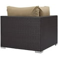 thumbnail image 3 of Modway Convene Aluminum and Rattan Outdoor Patio Corner in Espresso/Mocha, 3 of 3