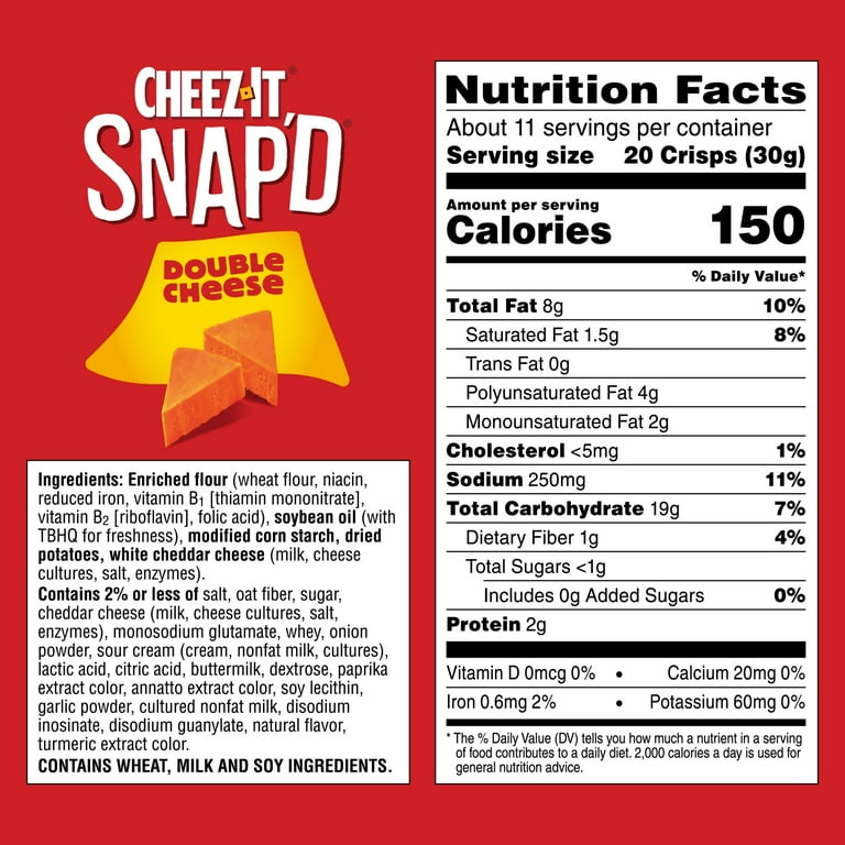 Cheez-It® Snap'd Double Cheese Crisps Crackers, 12 Oz - King Soopers