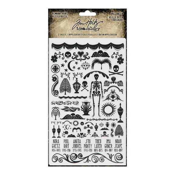 Idea-Ology Remnant Rubs Rub-Ons 4.75"X7.75" 2/Pkg-Halloween