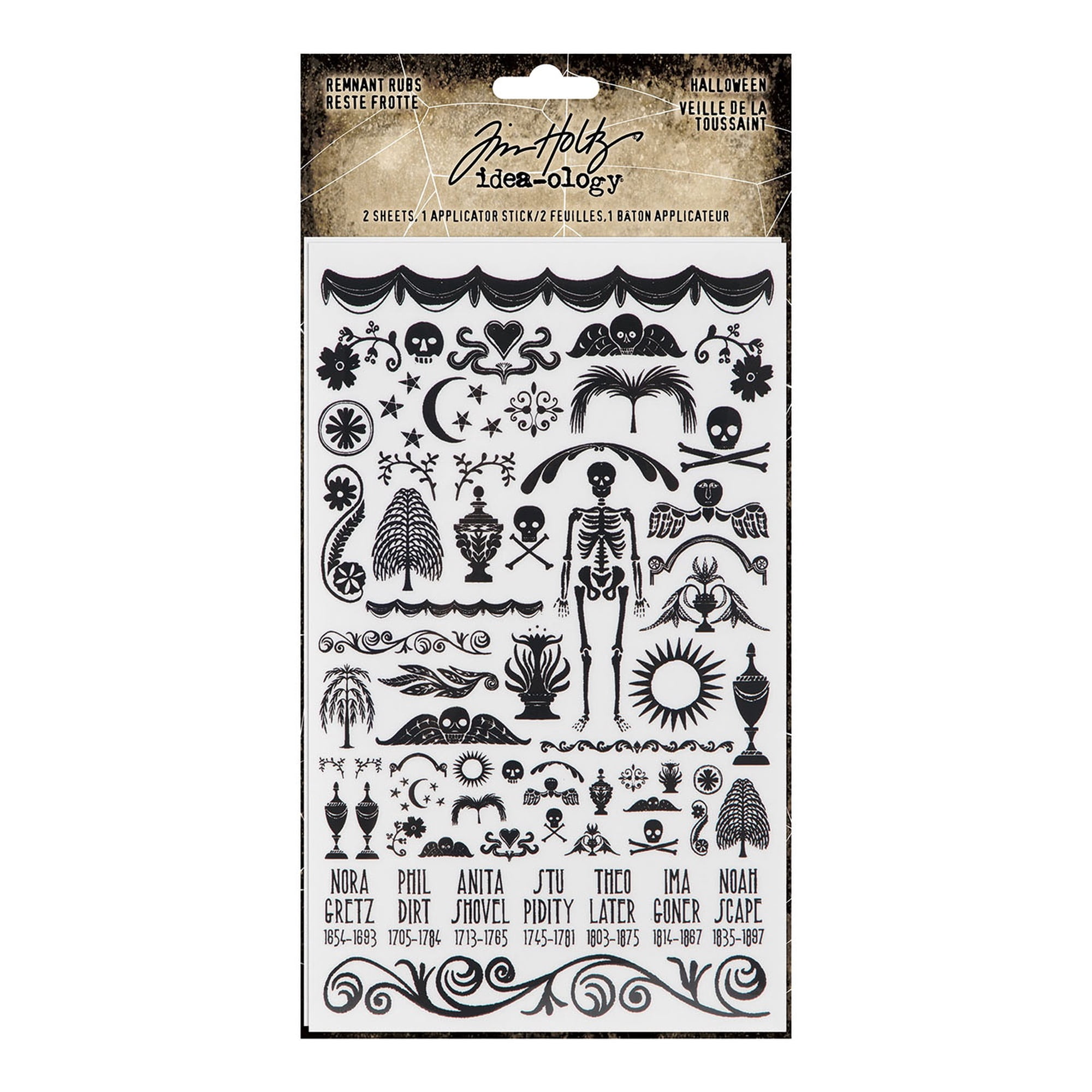 Idea-Ology Remnant Rubs Rub-Ons 4.75"X7.75" 2/Pkg-Halloween