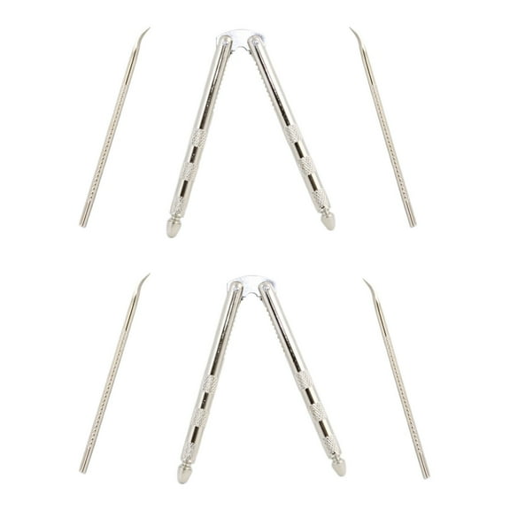 Stainless Steel Nut Cracker Set, 2 Nut Crackers and 4 Picks