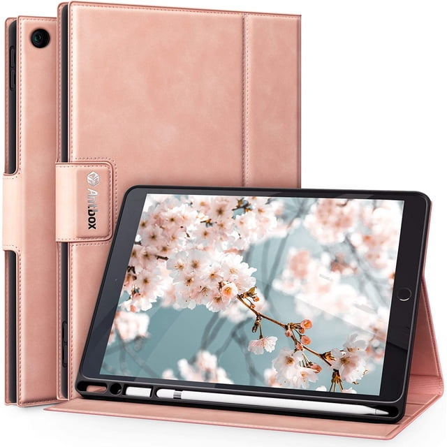 AmPm Case for iPad 9th/8th/7th Generation iPad 10.2 2021/2020/2019 with Built-in Apple Pencil Holder Auto Sleep/Wake Function PU Leather Smart Cover for iPad 10.2 Inch (DarkBlue)