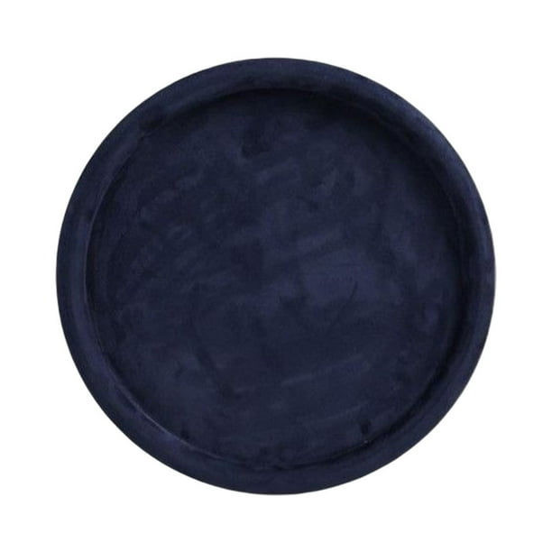 sweethay Anillo de terciopelo, , pendiente, bandeja, joyería, forma redonda, gafas, collar, organizador, soporte para , tocador, mostrador Bolsas de maquillaje Azul oscuro