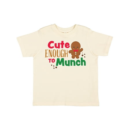 

Inktastic Cute Enough to Munch with Gingerbread Man Gift Toddler Boy or Toddler Girl T-Shirt