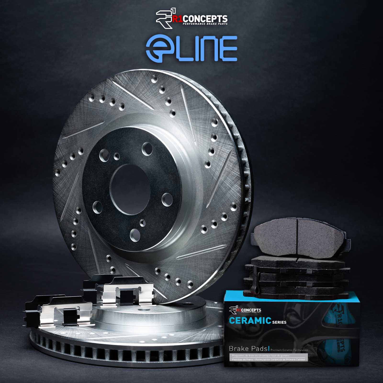 R1 Concepts Front Brakes and Rotors Kit |Front Brake Pads| Brake Rotors and Pads| Ceramic Brake Pads and Rotors |Hardware Kit WGWH1-52012