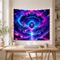 thumbnail image 5 of Moon Stars Cosmic with Glowing Translucent Geometric Cube, Mystical Fantasy for Space Lovers, Galaxy Room Decor, Graduation Gift, Tapestry Wall Hanging for Bedroom and Dorm, 5 of 7