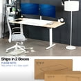 thumbnail image 5 of VIVO Electric Dual Motor 71”x30” Standup Desk, White/Light Wood Top, White Frame, 5 of 8