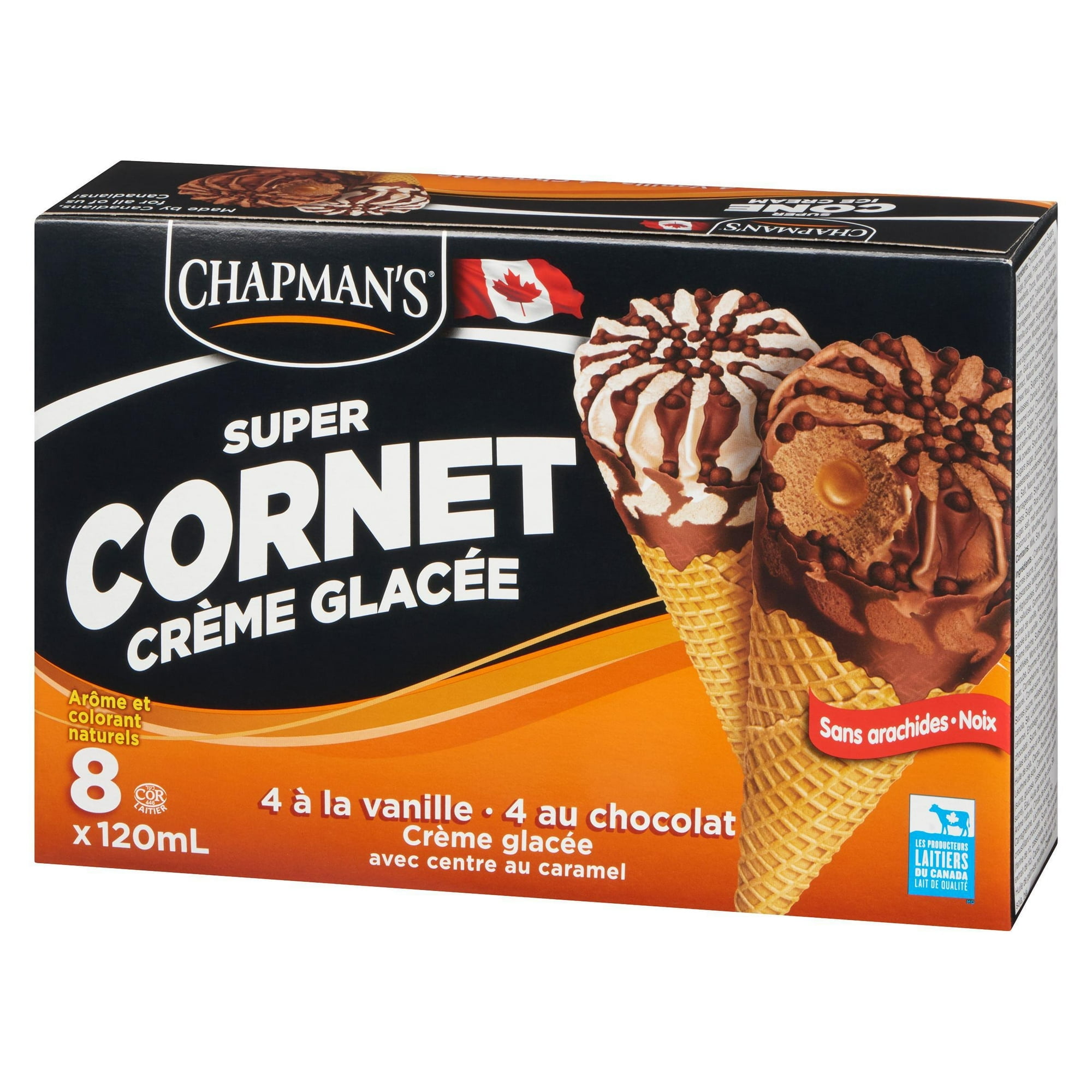 Chapman's Super Caramel Centre Ice Cream Cone in a Box 8 x 120 ml