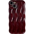 thumbnail image 1 of Water Ripple Pattern Curly Wave Frame Soft Compatible with iPhone Case (Red,iPhone 15), 1 of 4