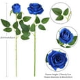 thumbnail image 4 of TETOU 12pcs Artificial Rose Flower Silk Fake Roses Real Touch for Party Wedding Centerpiece Bouquet Decor - Blue, 4 of 6