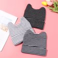 thumbnail image 6 of Cute Bear Ears Warm Gifts Warmer Bonnet Ladies Cap Stripe Baby Hat Knitted Beanie Cap B, 6 of 8