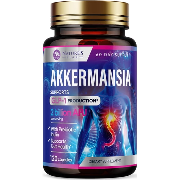 Akkermansia Probiotic - Premium Akkermansia 2 Billion AFU Per Serving - Muciniphila with Prebiotics for Women & Men - GLP-1 Support Supplement for Gut & Digestive Health - Bottled USA - 120 Capsules