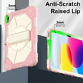 thumbnail image 5 of for iPad A16 2025/iPad 10.9 (10th generation) 2022 Case with Screen Protector/Shoulder Strap/Wrist Handle Grip/Rotating Stand/Stylus Pencil Holder, Rugged Armor Silicone Cover Drop/Shock Proof Kids, 5 of 7