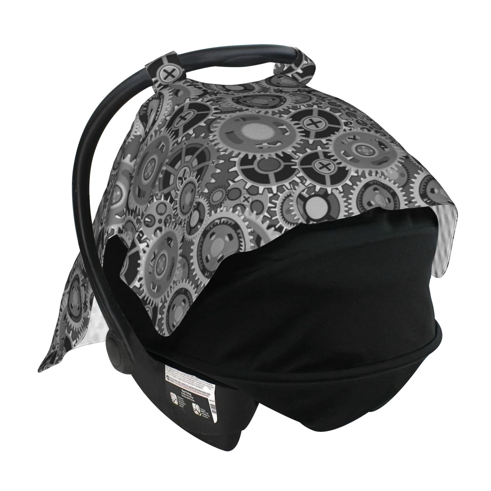 Car Seat Cover Baby - Bike gear Pattern Breathable Infant Car Seat Cover for Baby Carseat, Lightweight Comfort Baby Essentials Must Haves Newborn Stuff for Girl Boy