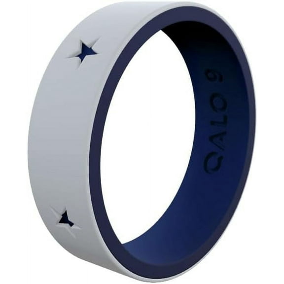 QALO Women's Rubber Silicone Ring, Aurora Modern, Wedding Ring for Women, Breathable, Durable Engagement Silicone Band, 6.5mm Wide 1.8mm Thick, Multi Colors