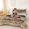 thumbnail image 4 of Catabedysis Rustic Camping Adventure 7 Pieces Full Size Bedding Sets,Camper Silhouette Print Full Size Bed in a Bag For Boys,Multicolor,Light Gray Reversible, 4 of 7