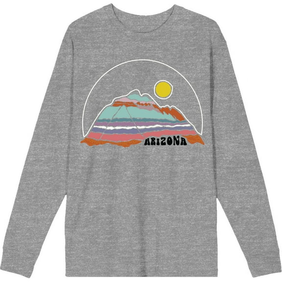 Elevation 7573 Arizona Gray Adult Crew Neck Long Sleeve Tee-Medium