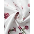 thumbnail image 5 of DARING DIVA Women's Stand Collar Front Zipper Satin Bomber Jacket M White Red, 5 of 6